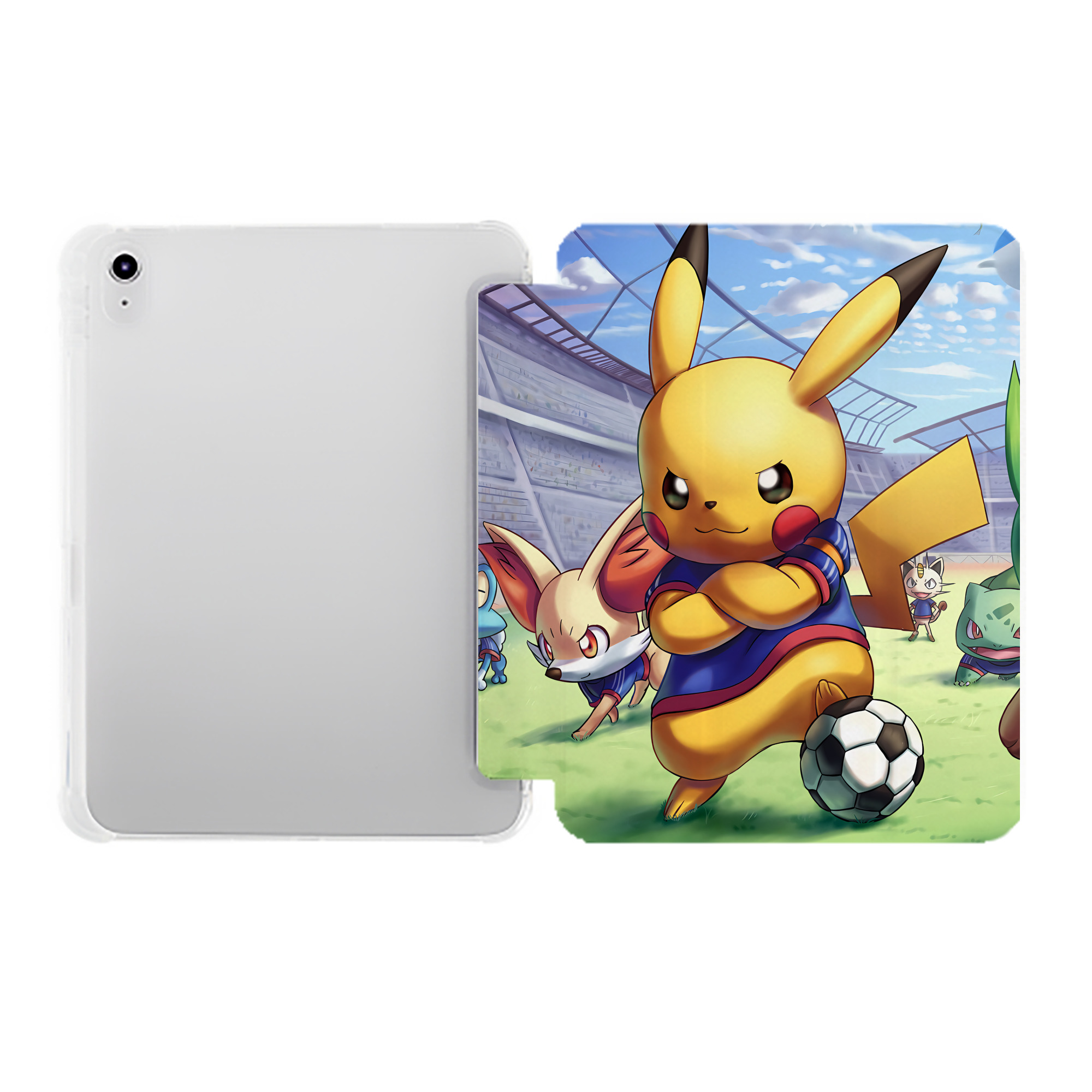 （画像用） ポケットモンスター Pokémon IPad ケース ペン収納付き 三つ折りスタンド PUレザー×シリコン 対応機種9.5/10.5/10.9インチ